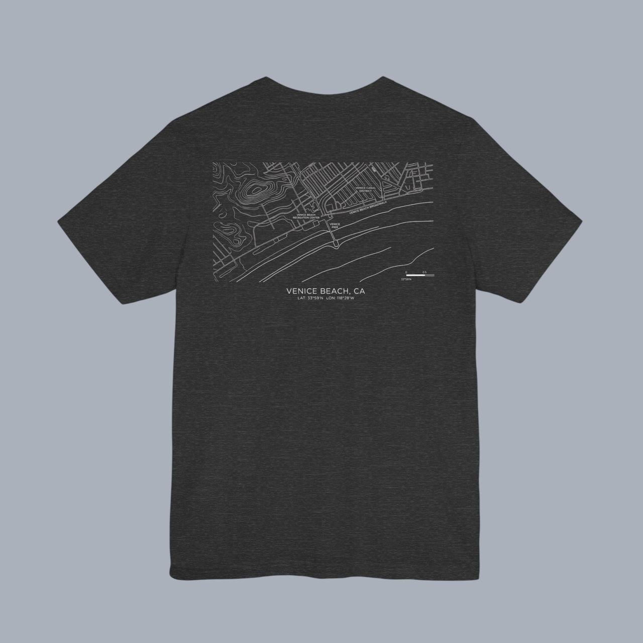 Venice Beach Map T‑Shirt — Minimal Coastal Map Graphic Tee