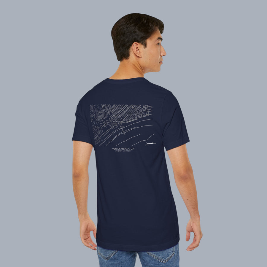 Venice Beach Map T‑Shirt — Minimal Coastal Map Graphic Tee