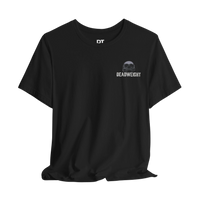 DailyThreadCo. black 100% cotton t-shirt with a small chest graphic of a skull and the word DEADWEIGHT.