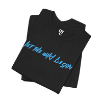 DailyThreadCo. black 100% cotton t-shirt with blue 