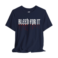 DailyThreadCo. navy blue cotton tee with white gothic lettering 