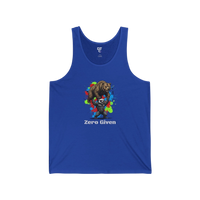 DailyThreadCo. blue cotton graphic tank top with a bear lifting a honey badger and the text 