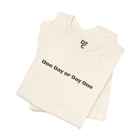DailyThreadCo. cream cotton t-shirt with black 