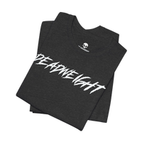 DailyThreadCo. charcoal grey crew-neck gym t-shirt with bold white DEADWEIGHT graphic print on the chest.