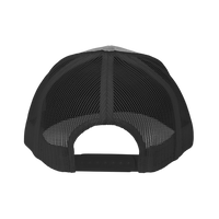 DailyThreadCo. Deadweight skull trucker cap with black mesh back and adjustable snapback closure for fitness training.