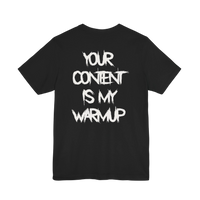 DailyThreadCo. black cotton gym t-shirt featuring bold white distressed typography on the back.