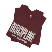 DailyThreadCo. maroon cotton t-shirt with distressed white text reading 