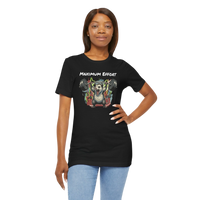 DailyThreadCo. black 100% cotton t-shirt with a graphic of a possum lifting weights and the text MAXIMUM EFFORT.