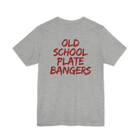 DailyThreadCo. grey 100% cotton t-shirt with red distressed text reading 
