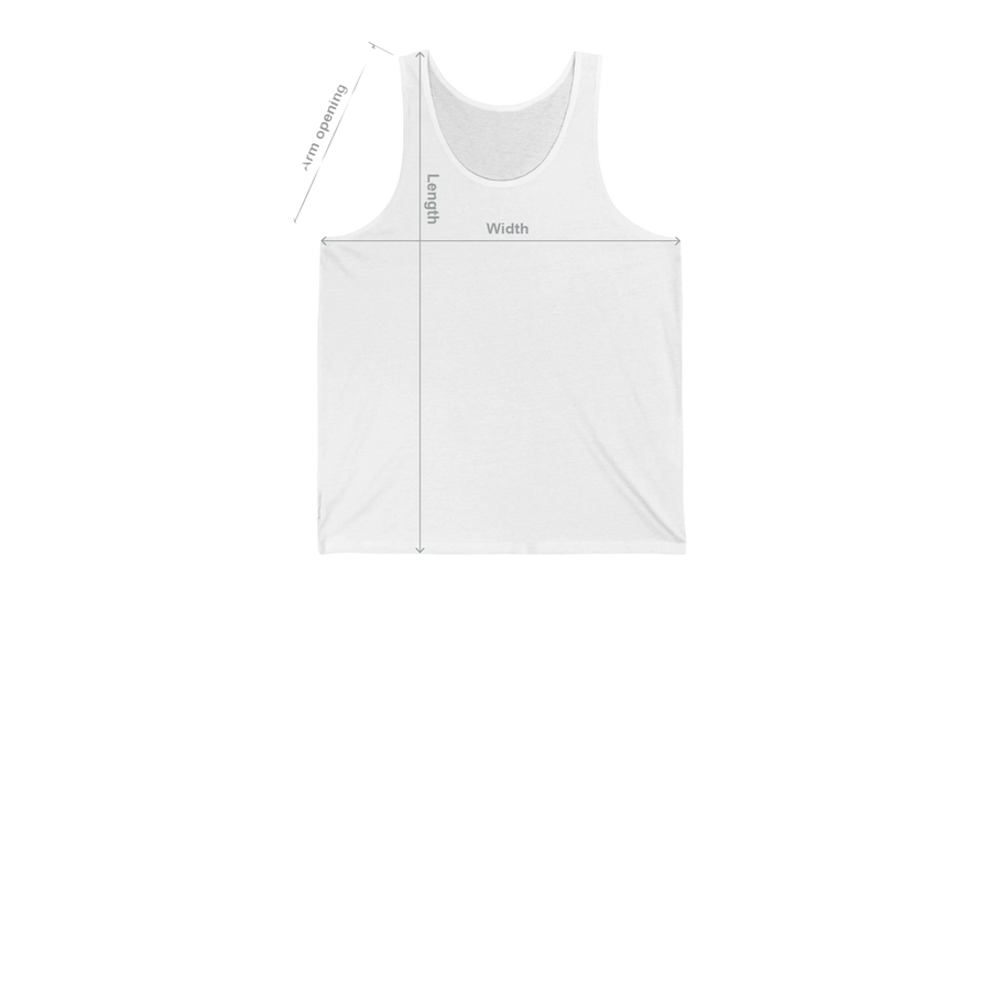 DailyThreadCo. white cotton tank top with retro red "STRONGER THINGS" logo print. Lightweight, retail fit.