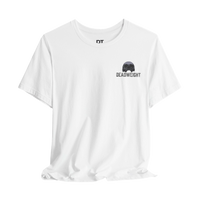 DailyThreadCo. white 100% cotton t-shirt with distressed skull graphic and 