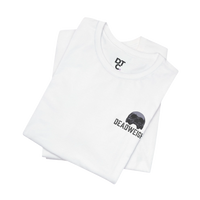 DailyThreadCo. white 100% cotton t-shirt with distressed skull graphic and 